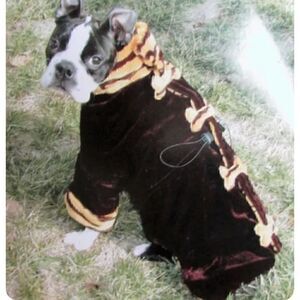 Doggiduds Black & Leopard Print Velvet Faux Fur Dog Coat‎
